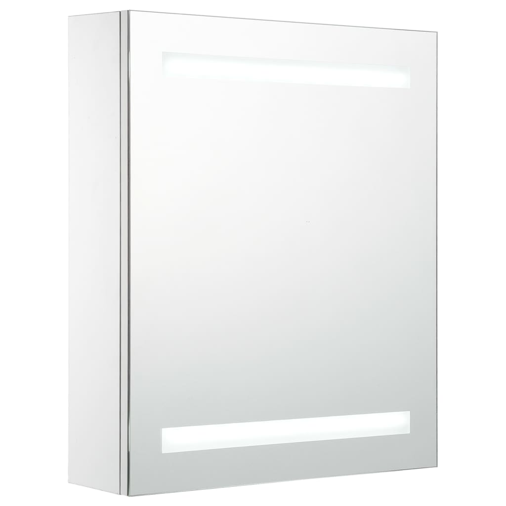 Armadietto Bagno con Specchio e LED 50x13,5x60 cm