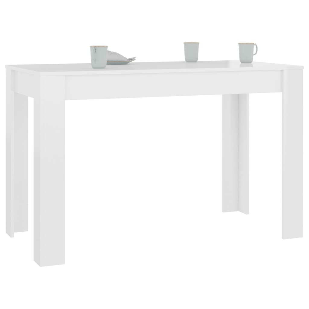 Tavolo da Pranzo Bianco Lucido 120x60x76 cm Legno Multistrato