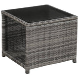 Set da Bistrot 3 pz con Cuscini in Polyrattan Grigio