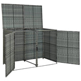 Copribidone Rifiuti Doppio in Polyrattan Antracite 148x77x111cm