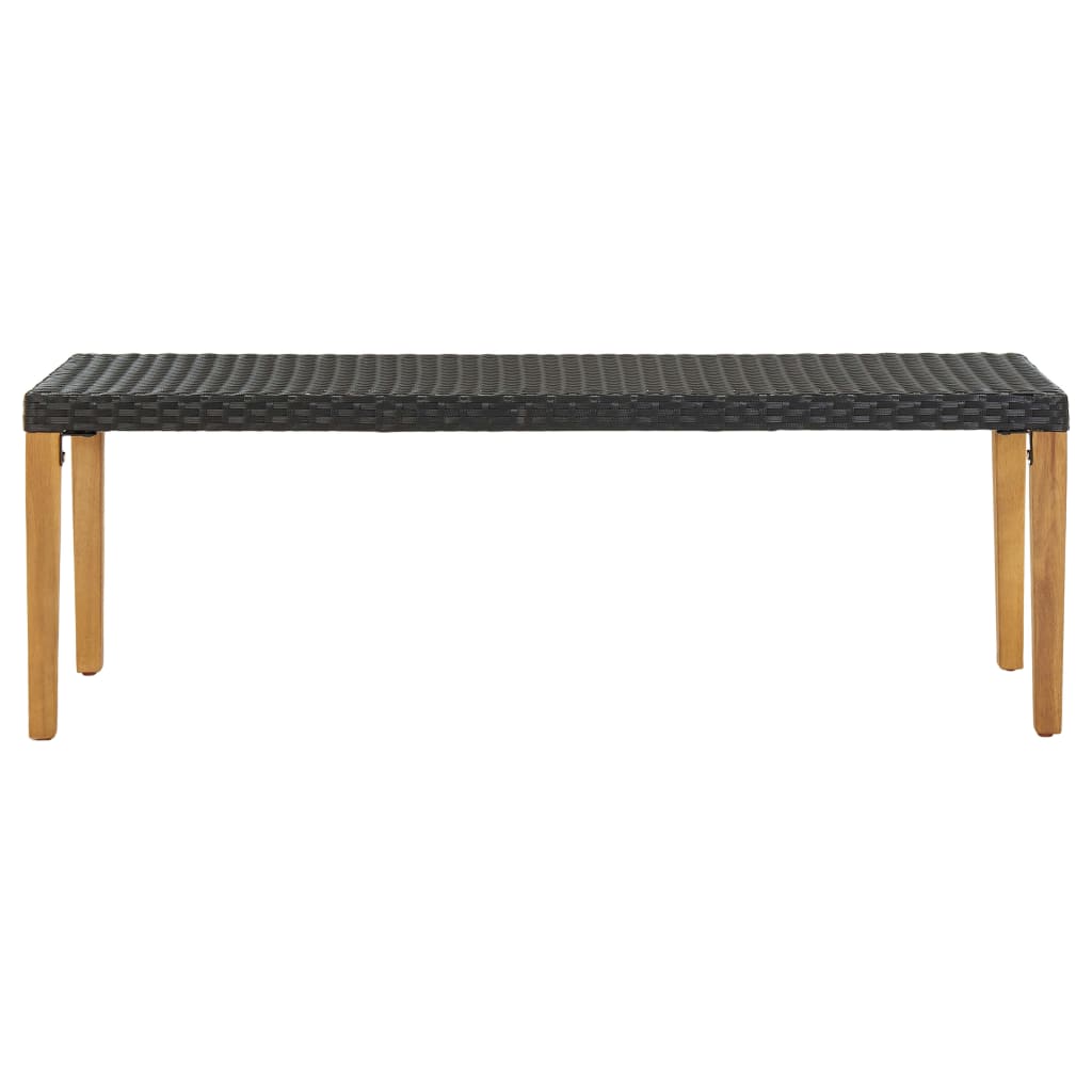 Panca da Giardino 80 cm in Polyrattan Nero