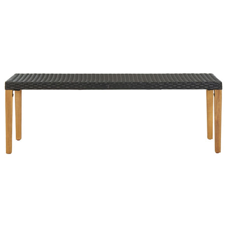 Panca da Giardino 80 cm in Polyrattan Nero