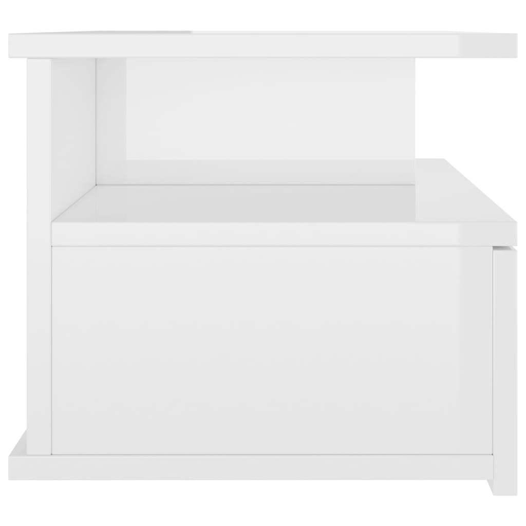 Comodini Pensili 2pz Bianco Lucido 40x31x27cm Legno Multistrato