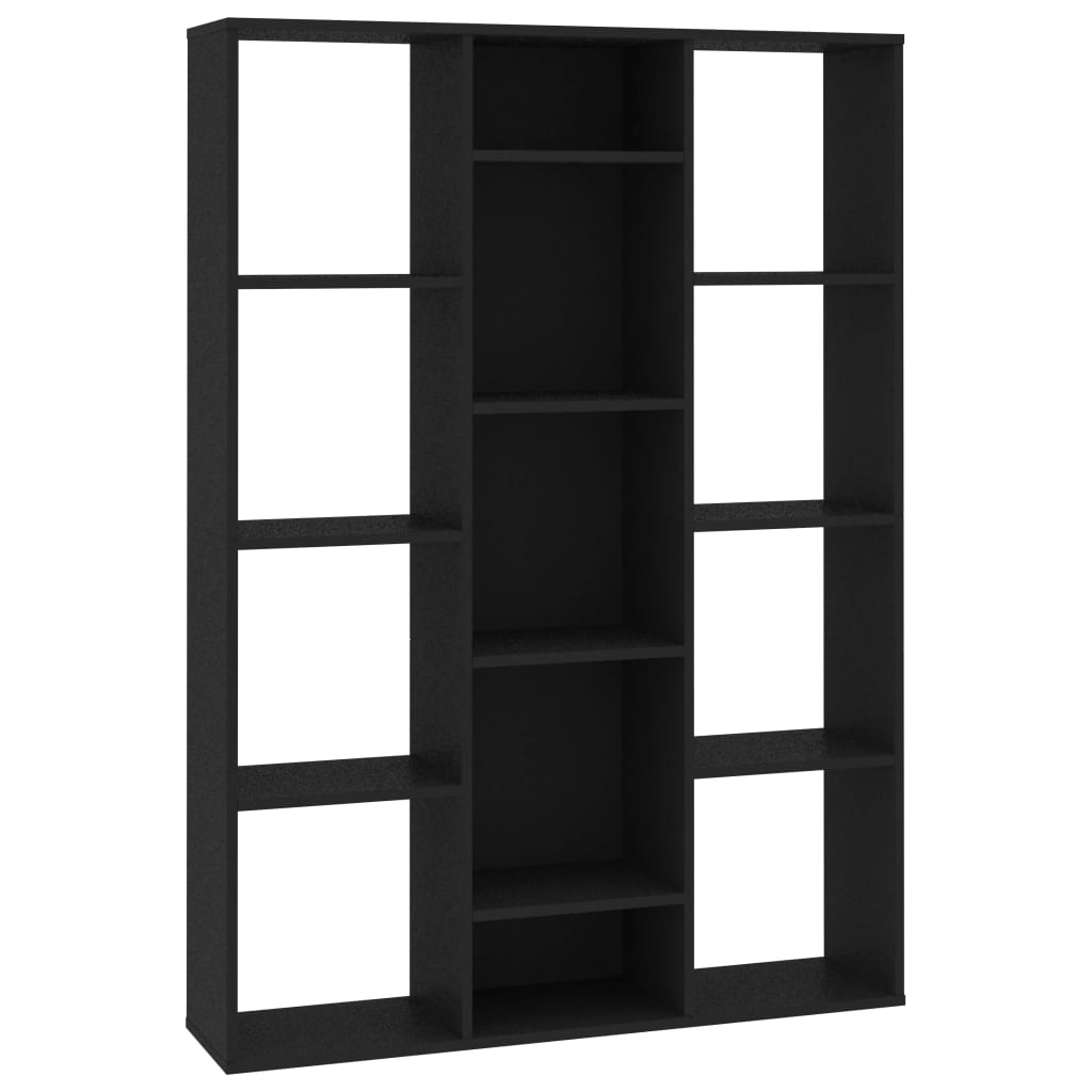 Libreria/Divisorio Nero 100x24x140 cm in Legno Multistrato