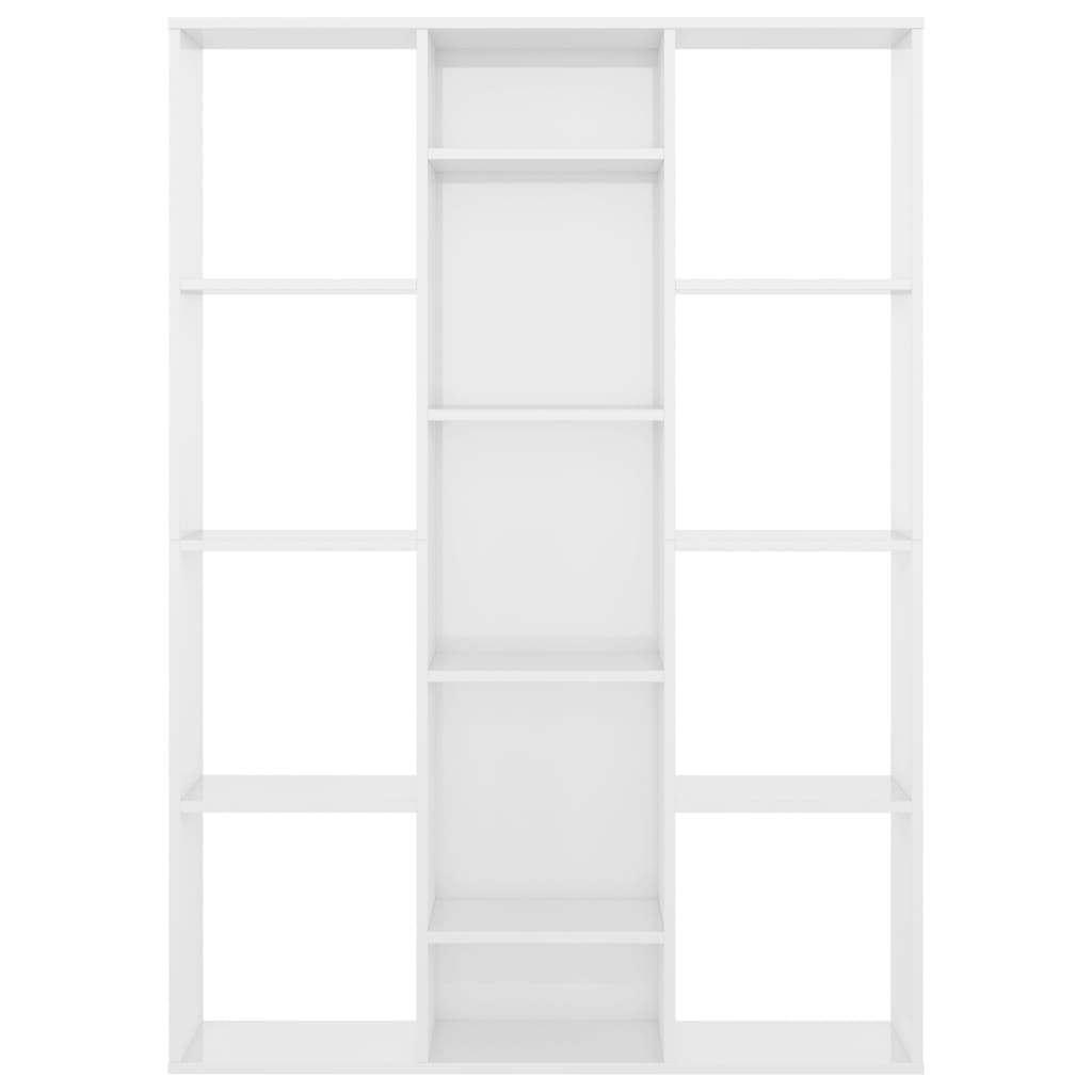 Libreria/Divisorio Bianco Lucido 100x24x140 cm in Multistrato