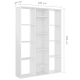 Libreria/Divisorio Bianco Lucido 100x24x140 cm in Multistrato