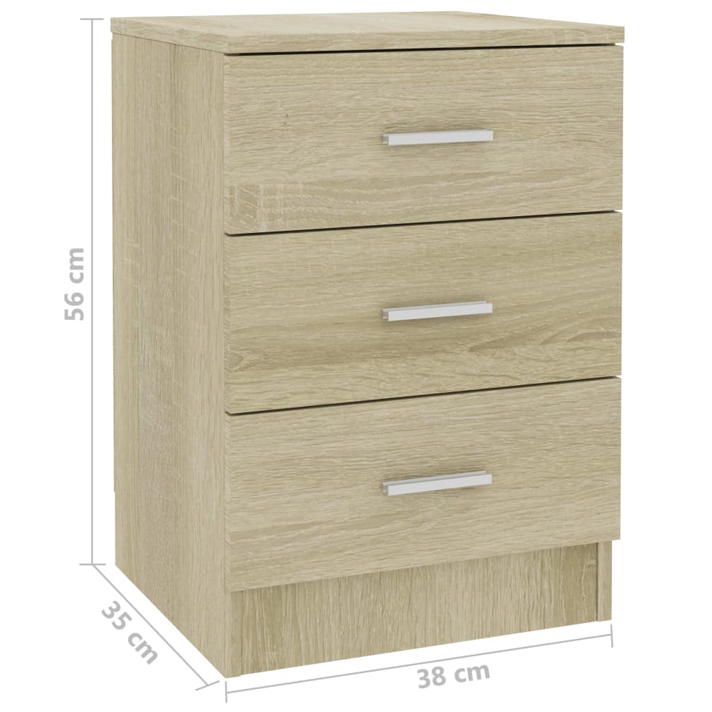 Comodino Rovere Sonoma 38x35x56 cm in Legno Multistrato