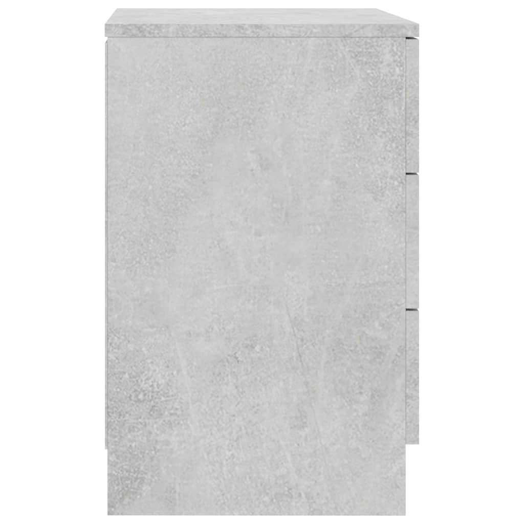 Comodino Grigio Cemento 38x35x56 cm in Legno Multistrato