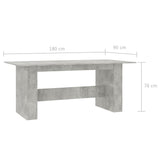 Tavolo da Pranzo Grigio Cemento 180x90x76 cm Legno Multistrato