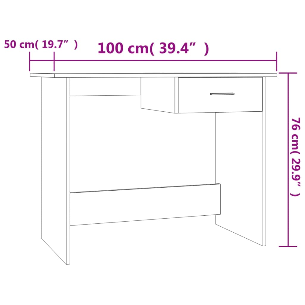 Scrivania Rovere Sonoma 100x50x76 cm in Legno Multistrato