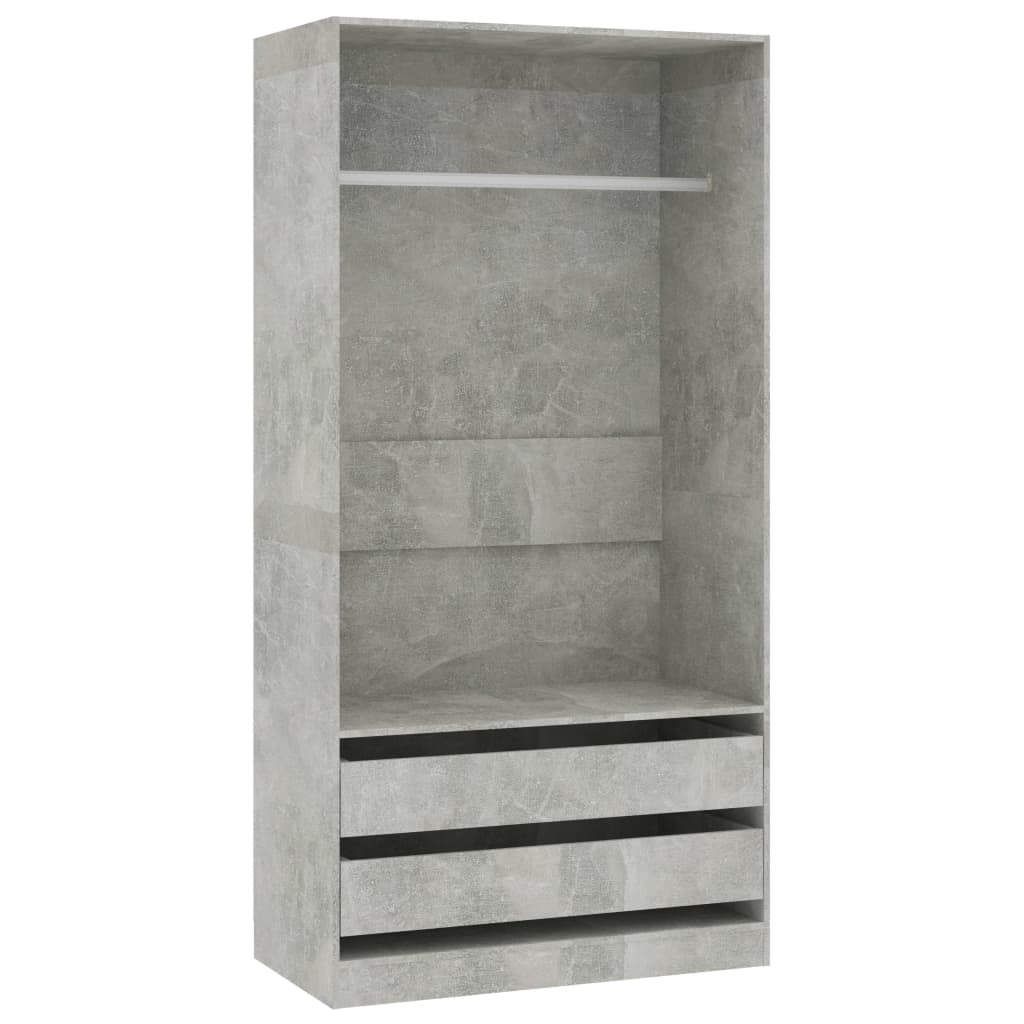 Armadio Grigio Cemento 100x50x200 cm in Legno Multistrato