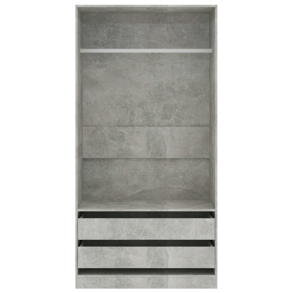 Armadio Grigio Cemento 100x50x200 cm in Legno Multistrato