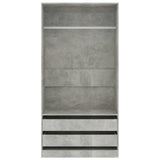 Armadio Grigio Cemento 100x50x200 cm in Legno Multistrato