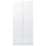 Armadio Bianco Lucido 80x52x180 cm in Legno Multistrato