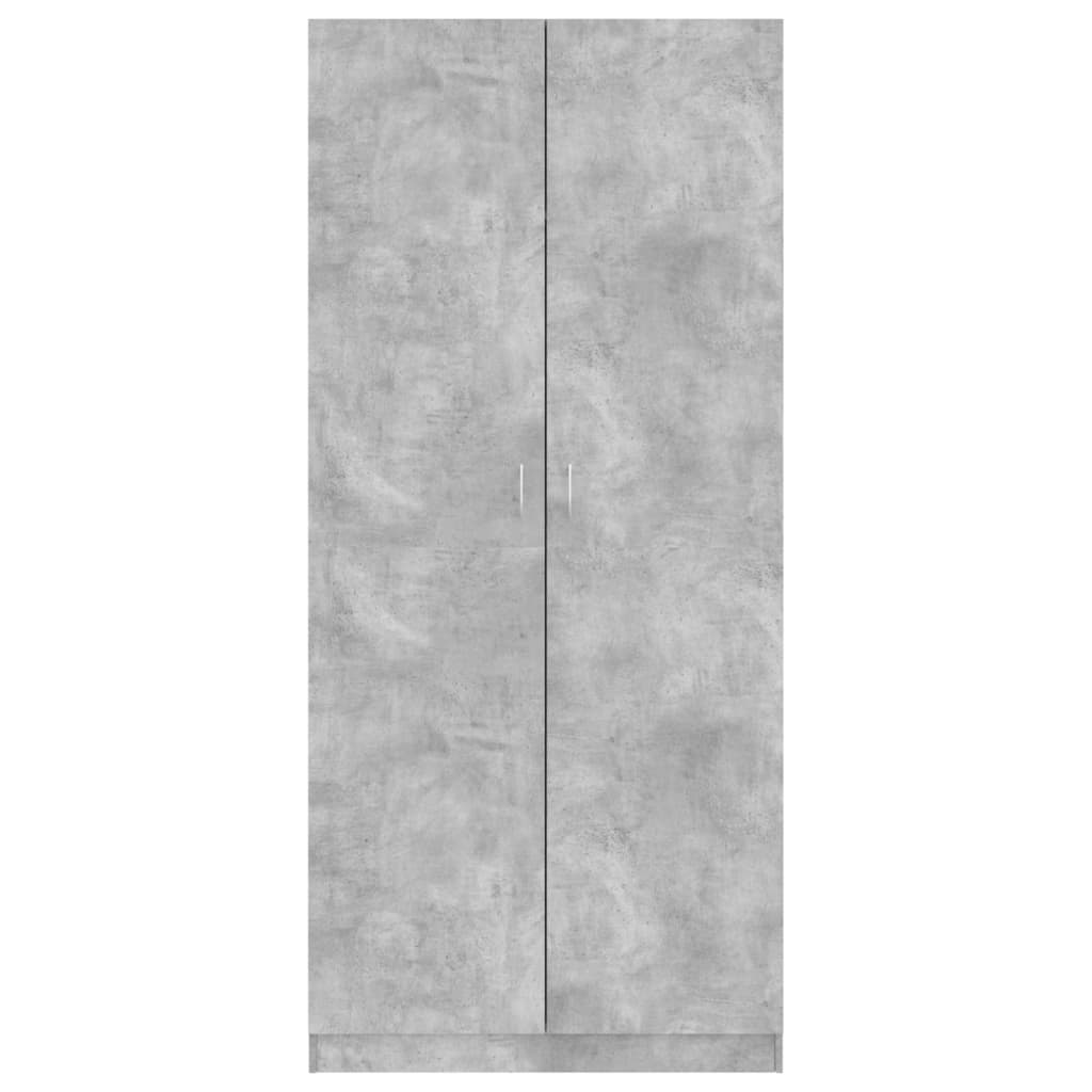 Armadio Grigio Cemento 90x52x200 cm in Legno Multistrato