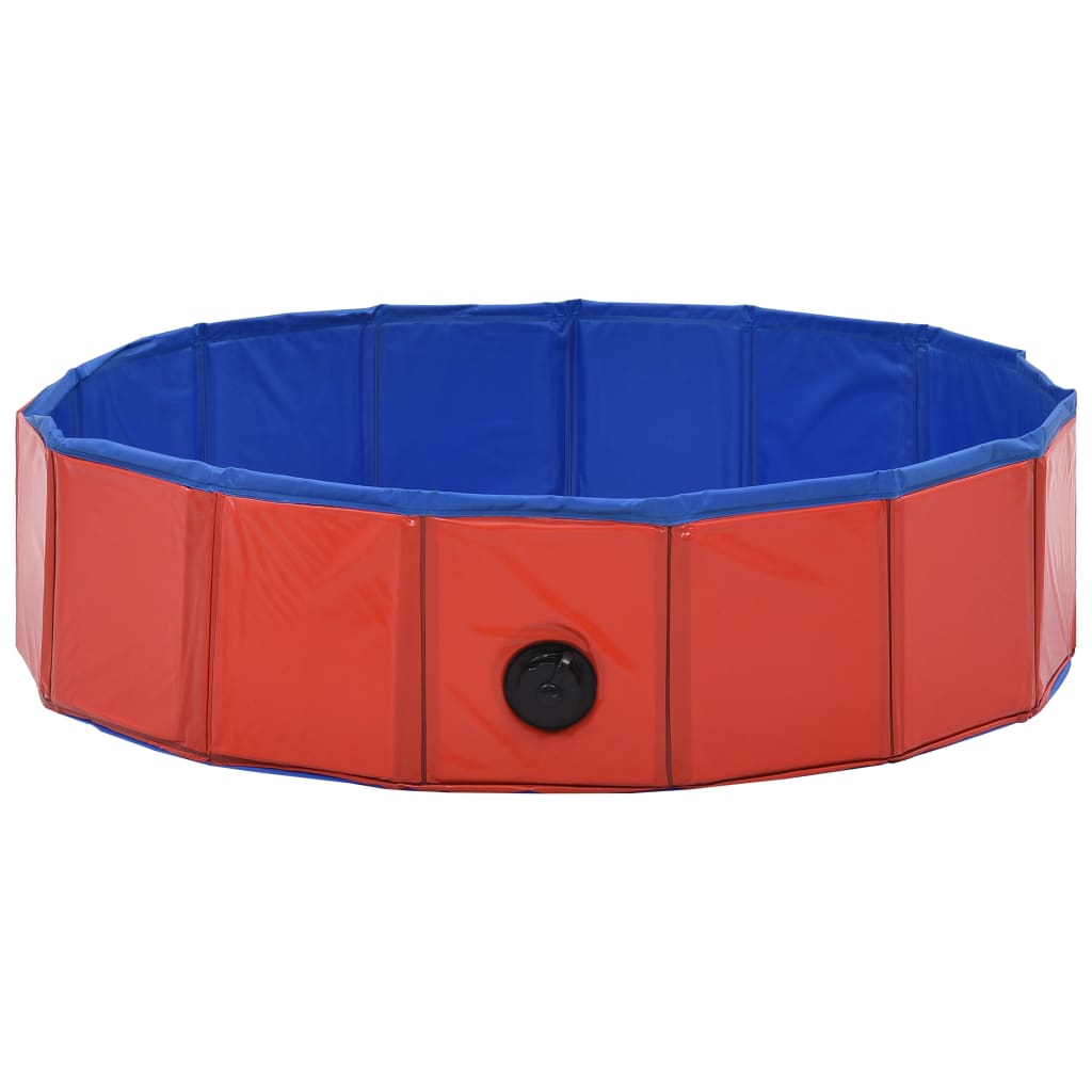 Piscina per Cani Pieghevole Rossa 80x20 cm in PVC