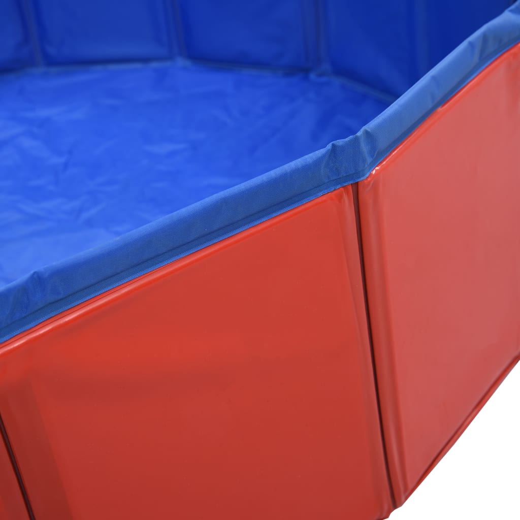 Piscina per Cani Pieghevole Rossa 120x30 cm in PVC