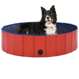 Piscina per Cani Pieghevole Rossa 120x30 cm in PVC