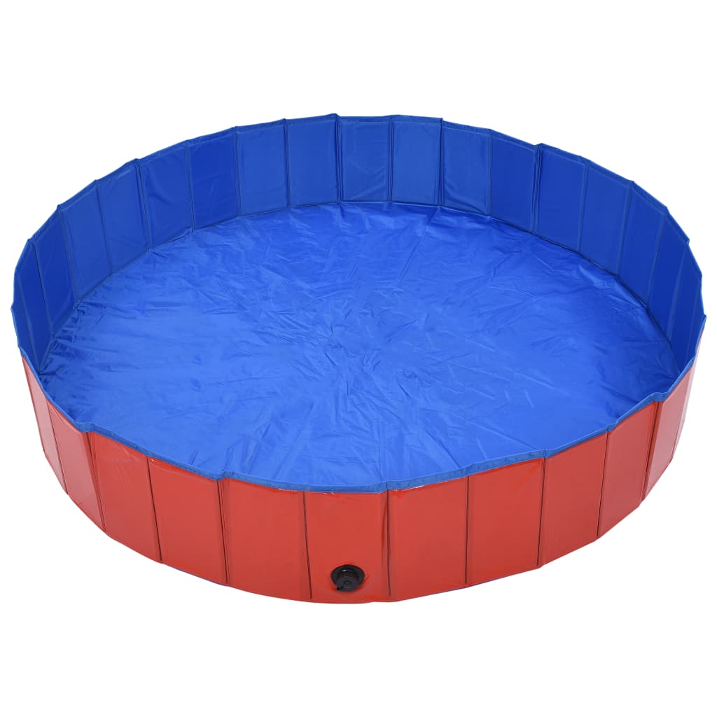 Piscina per Cani Pieghevole Rossa 160x30 cm in PVC