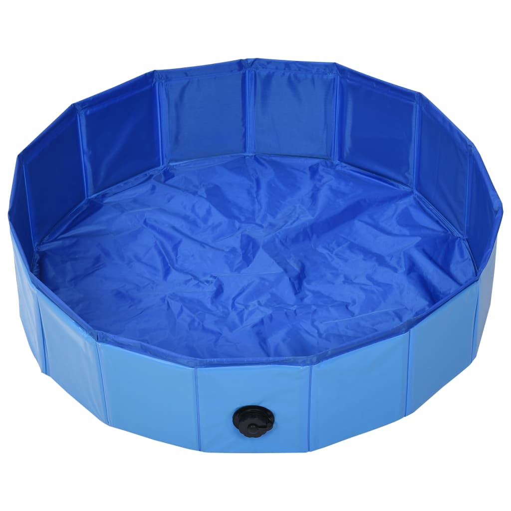 Piscina per Cani Pieghevole Blu 80x20 cm in PVC