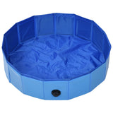 Piscina per Cani Pieghevole Blu 80x20 cm in PVC