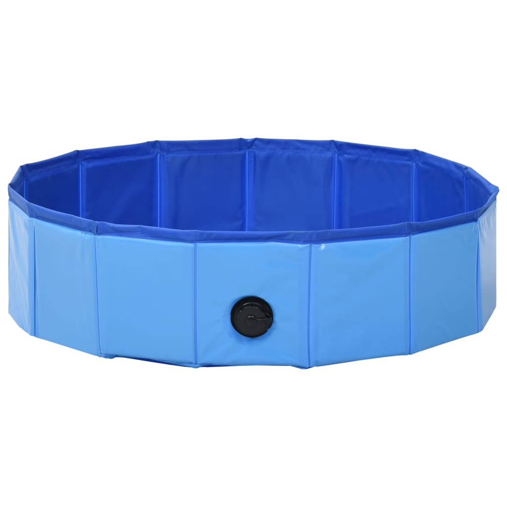 Piscina per Cani Pieghevole Blu 80x20 cm in PVC