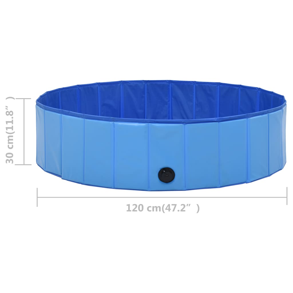 Piscina per Cani Pieghevole Blu 120x30 cm in PVC