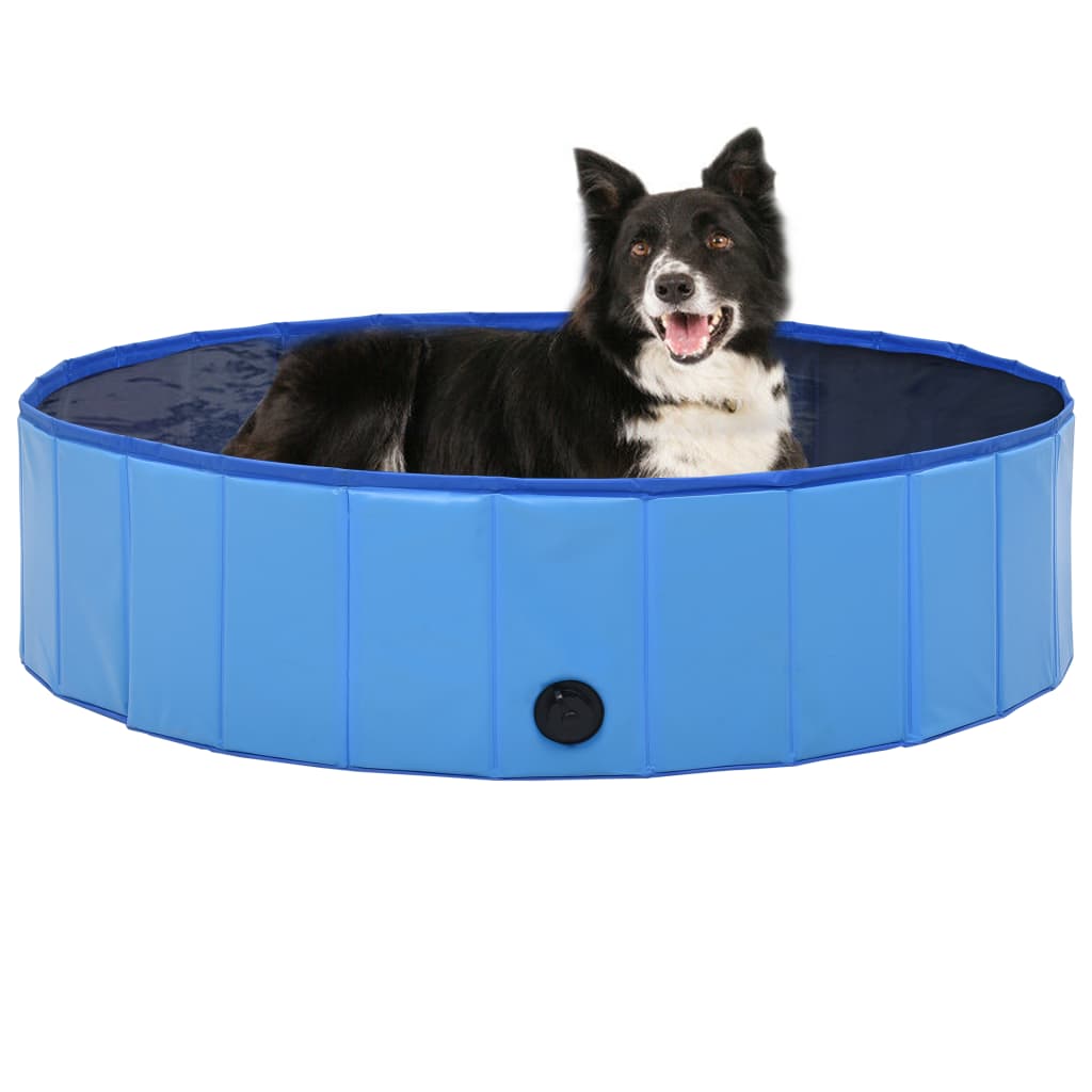 Piscina per Cani Pieghevole Blu 120x30 cm in PVC