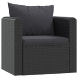 Set Divani da Giardino 7 pz con Cuscini in Polyrattan Nero