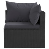 Set Divani da Giardino 2 pz con Cuscini in Polyrattan Nero