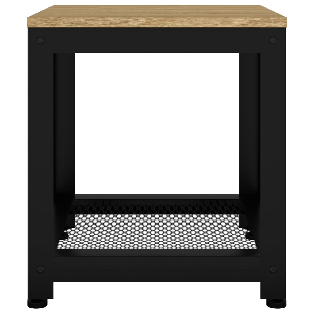 Tavolino Marrone Chiaro e Nero 40x40x45 cm MDF e Ferro