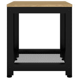 Tavolino Marrone Chiaro e Nero 40x40x45 cm MDF e Ferro