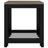 Tavolino Grigio e Nero 40x40x45 cm MDF e Ferro