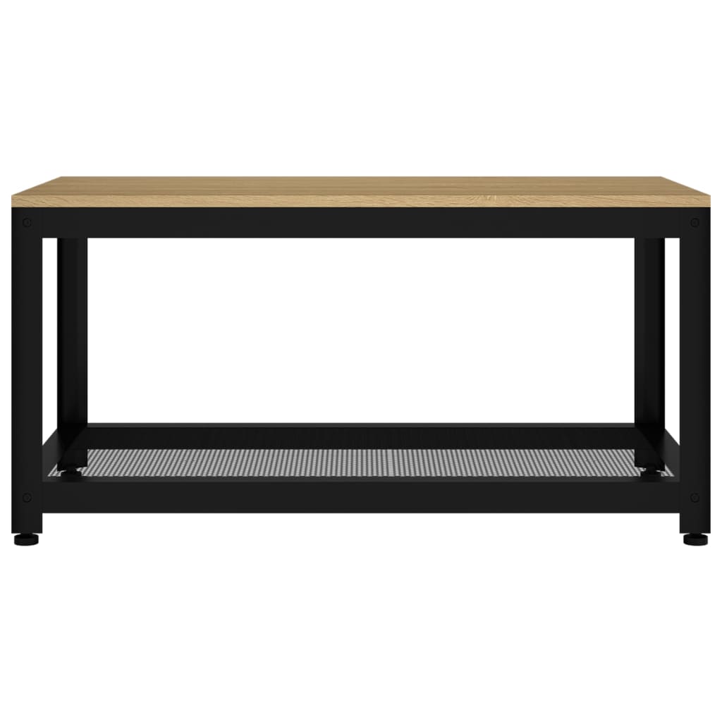 Tavolino Salotto Marrone Chiaro e Nero 90x45x45 cm MDF e Ferro