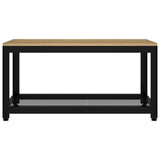 Tavolino Salotto Marrone Chiaro e Nero 90x45x45 cm MDF e Ferro