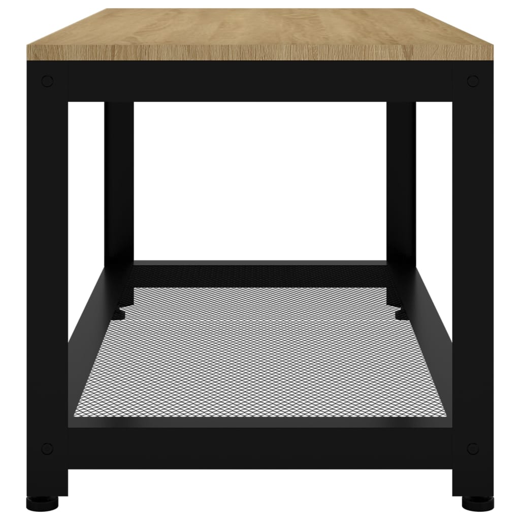 Tavolino Salotto Marrone Chiaro e Nero 90x45x45 cm MDF e Ferro