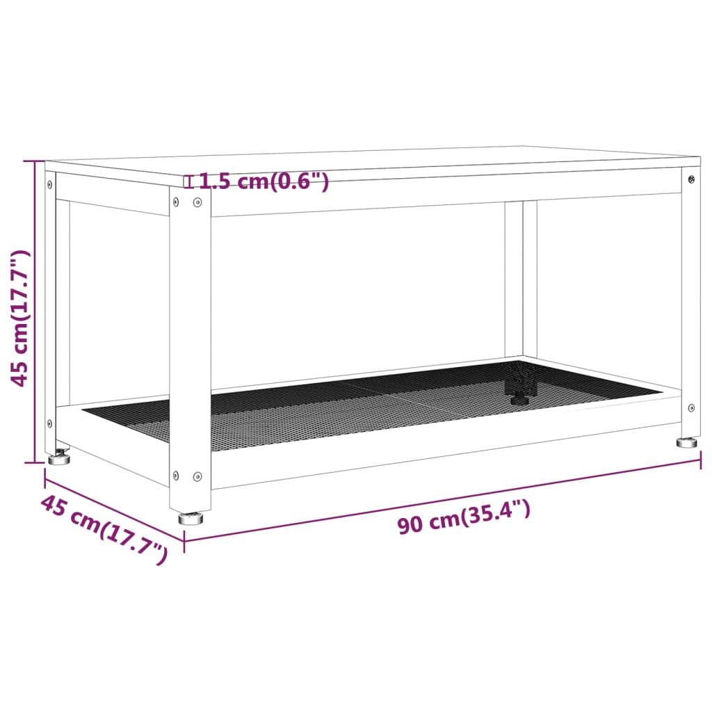 Tavolino Salotto Marrone Chiaro e Nero 90x45x45 cm MDF e Ferro