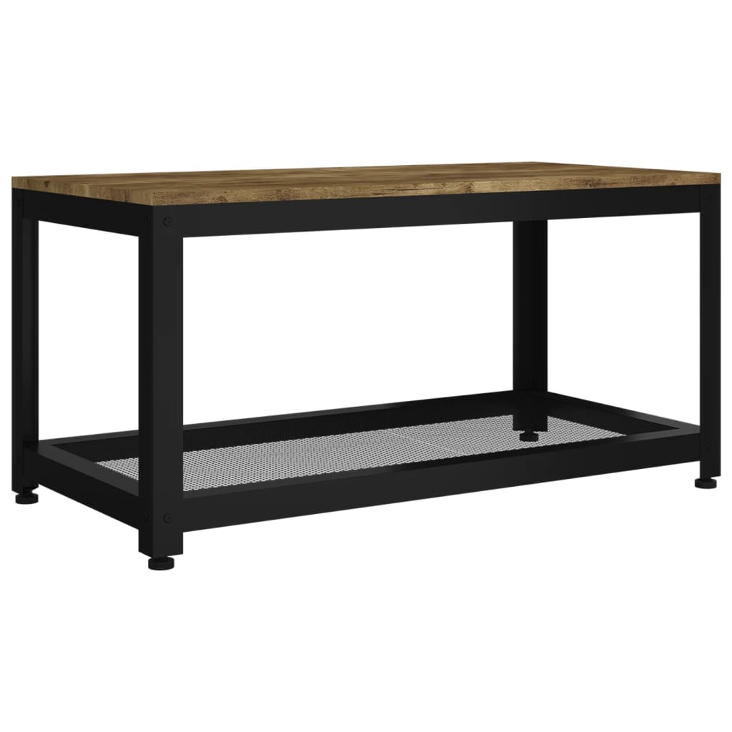 Tavolino Salotto Marrone Scuro e Nero 90x45x45cm in MDF e Ferro