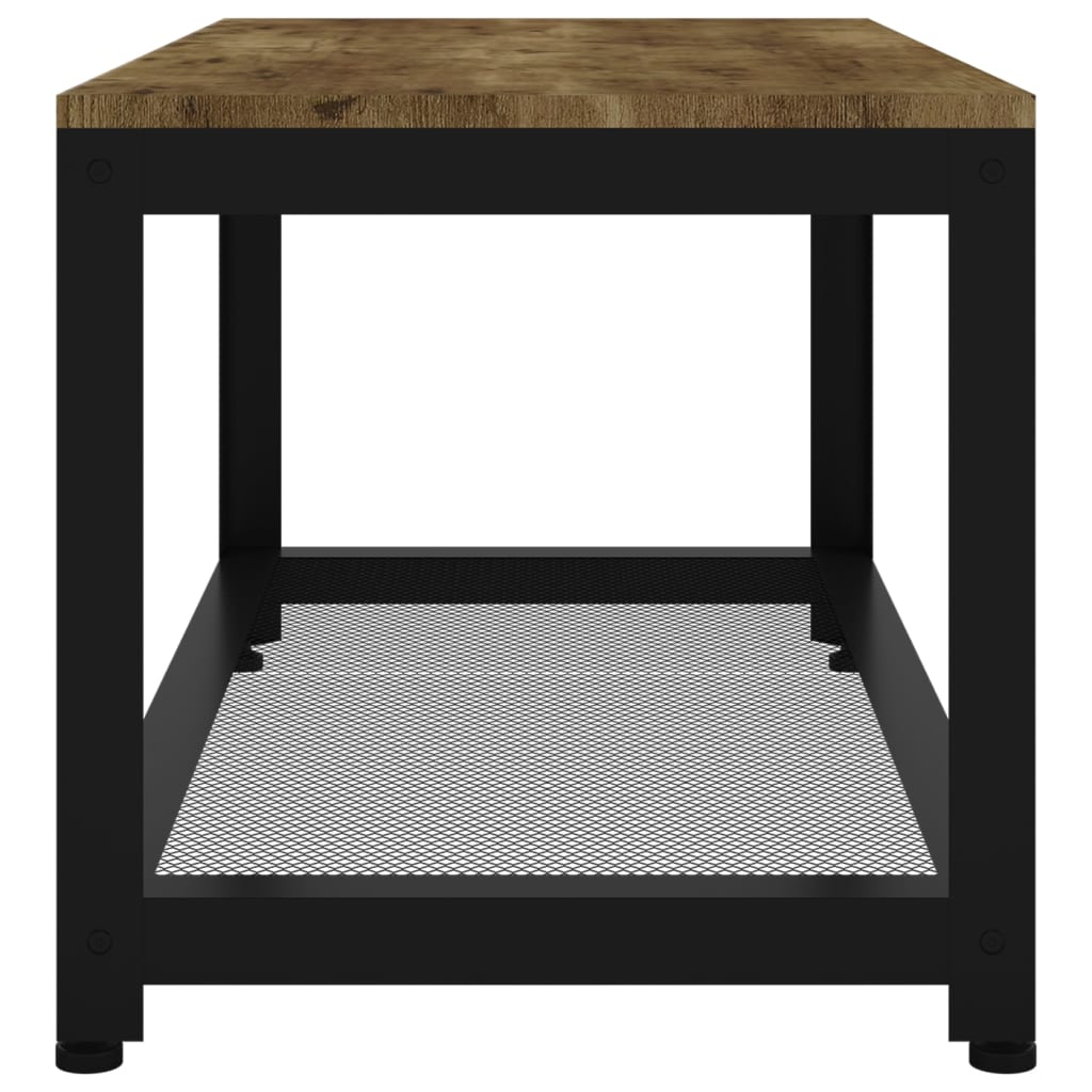 Tavolino Salotto Marrone Scuro e Nero 90x45x45cm in MDF e Ferro