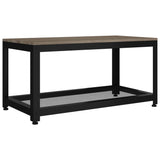 Tavolino da Salotto Grigio e Nero 90x45x45 cm in MDF e Ferro