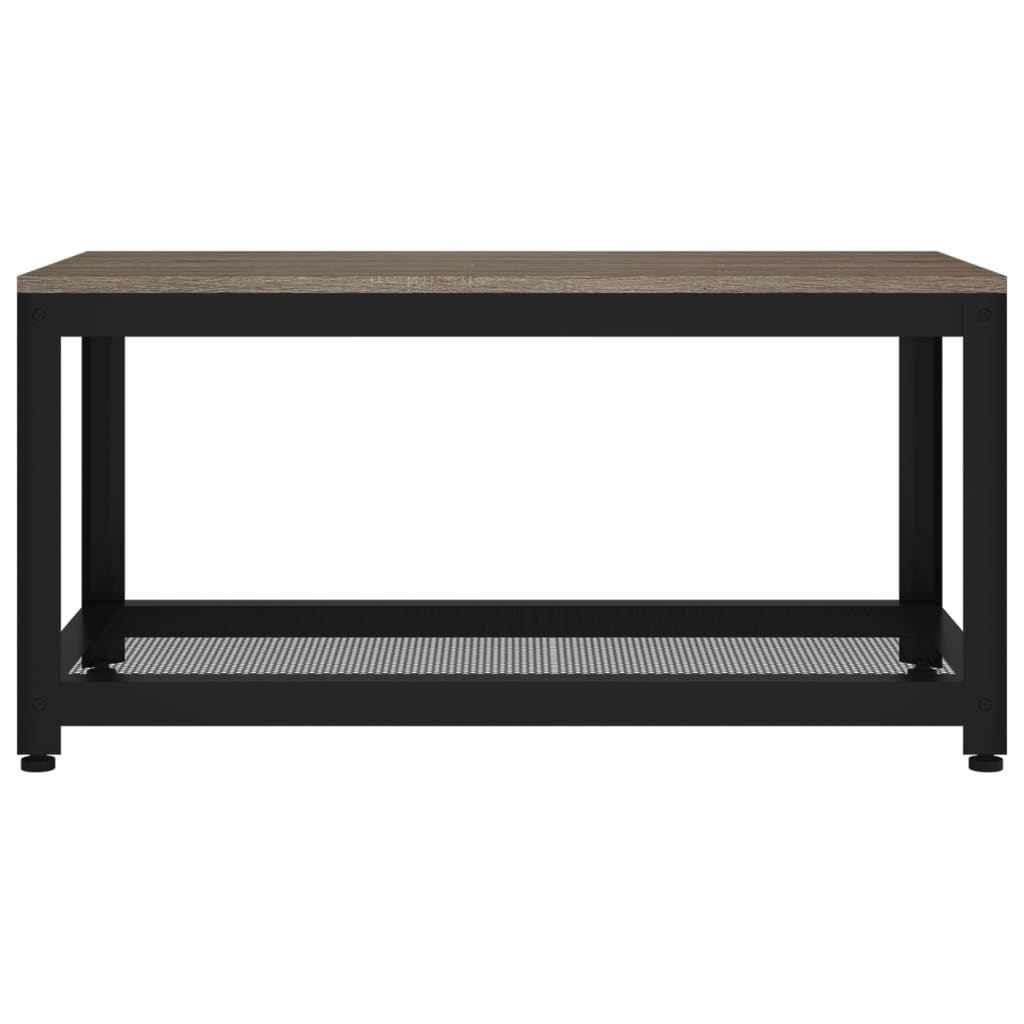 Tavolino da Salotto Grigio e Nero 90x45x45 cm in MDF e Ferro