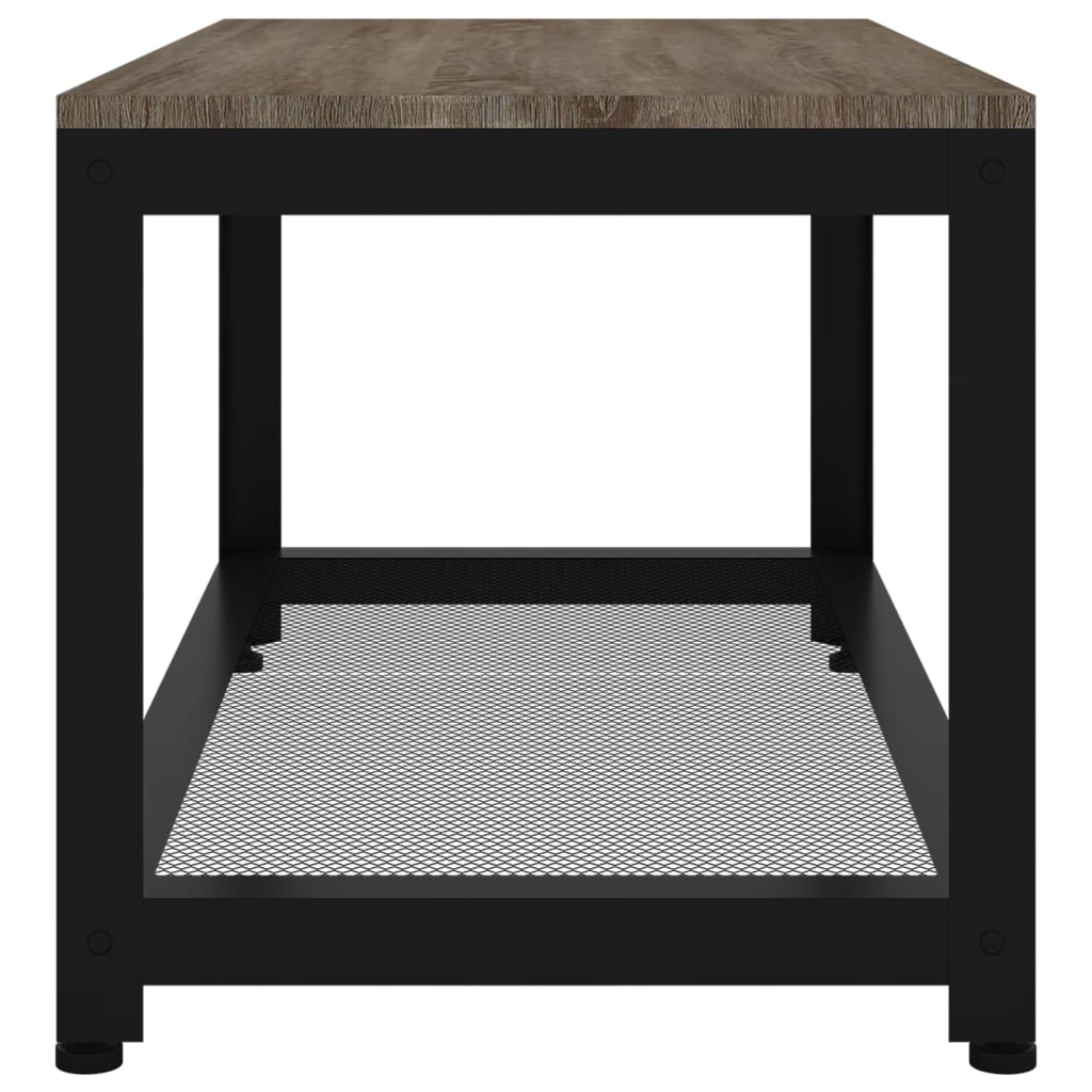 Tavolino da Salotto Grigio e Nero 90x45x45 cm in MDF e Ferro