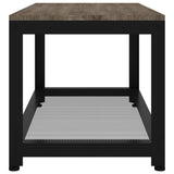 Tavolino da Salotto Grigio e Nero 90x45x45 cm in MDF e Ferro