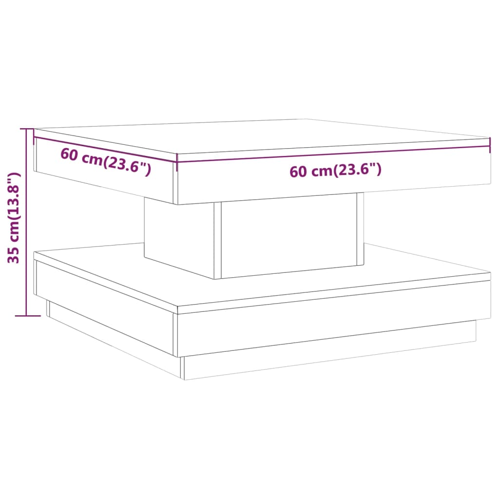 Tavolino da Salotto Marrone Scuro 60x60x35 cm in MDF