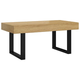 Tavolino Salotto Marrone Chiaro e Nero 90x45x40 cm MDF e Ferro