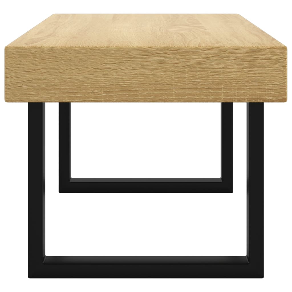 Tavolino Salotto Marrone Chiaro e Nero 90x45x40 cm MDF e Ferro