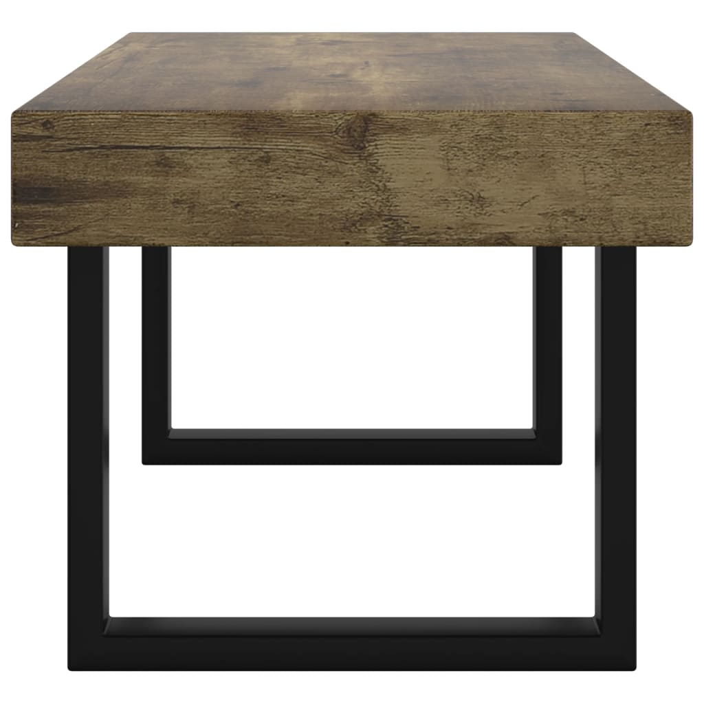 Tavolino Salotto Marrone Scuro e Nero 90x45x40cm in MDF e Ferro