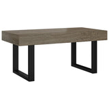 Tavolino da Salotto Grigio e Nero 90x45x40 cm in MDF e Ferro