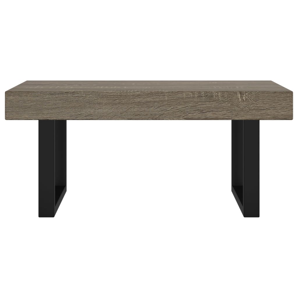 Tavolino da Salotto Grigio e Nero 90x45x40 cm in MDF e Ferro