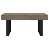 Tavolino da Salotto Grigio e Nero 90x45x40 cm in MDF e Ferro